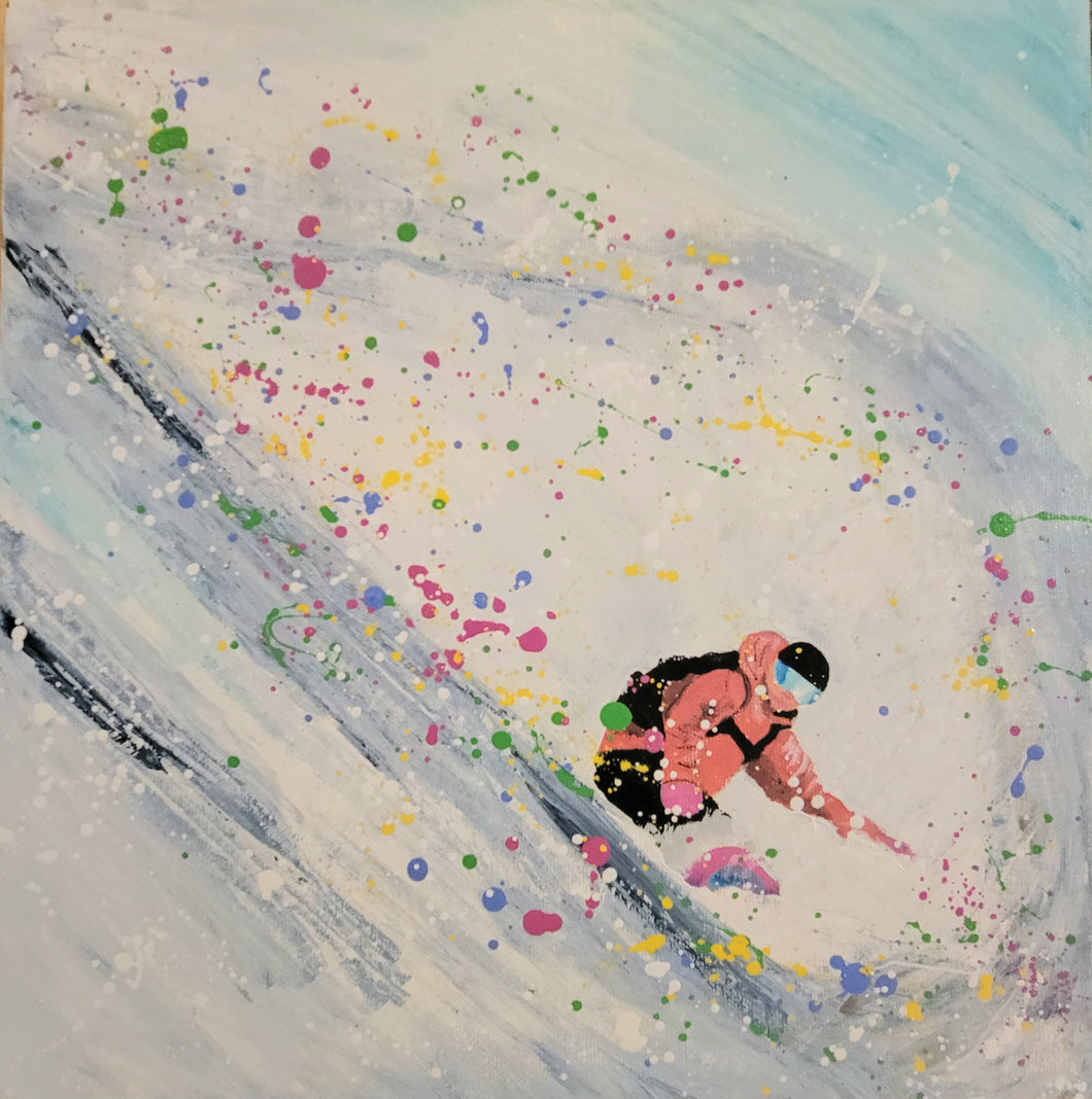 Ride The Wave - Pink Snowboarder