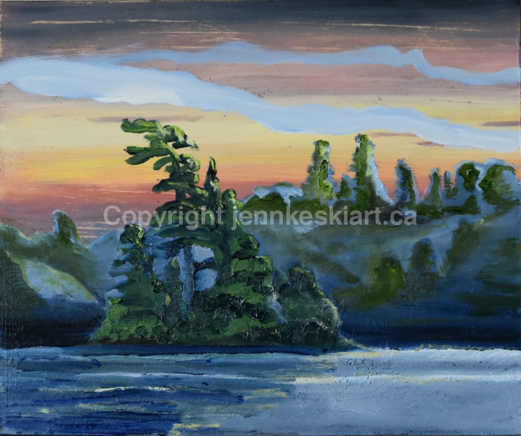 Sunset Island Painting