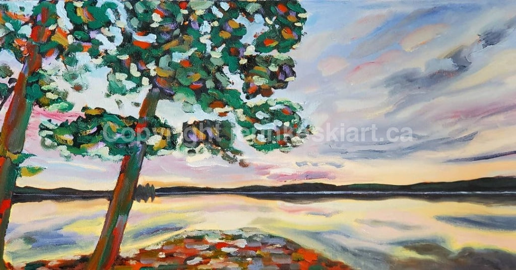 Sunset On Mcintosh Lake Algonquin Park Painting